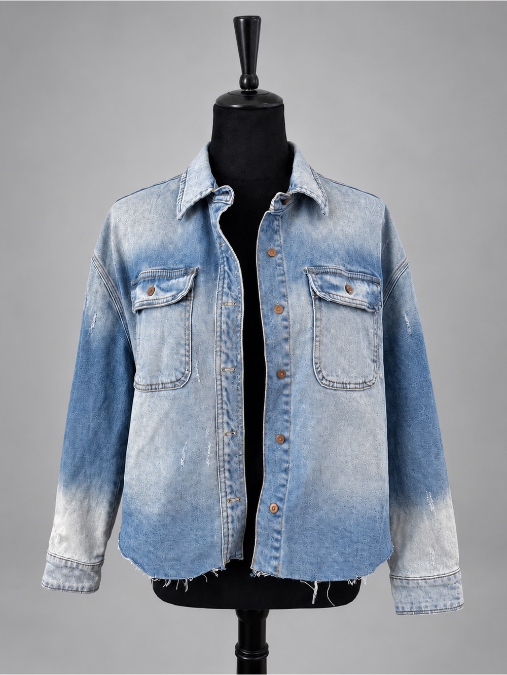 KUT From the Kloth Millie Crop Denim Jacket Women’s M Light Wash Distressed
